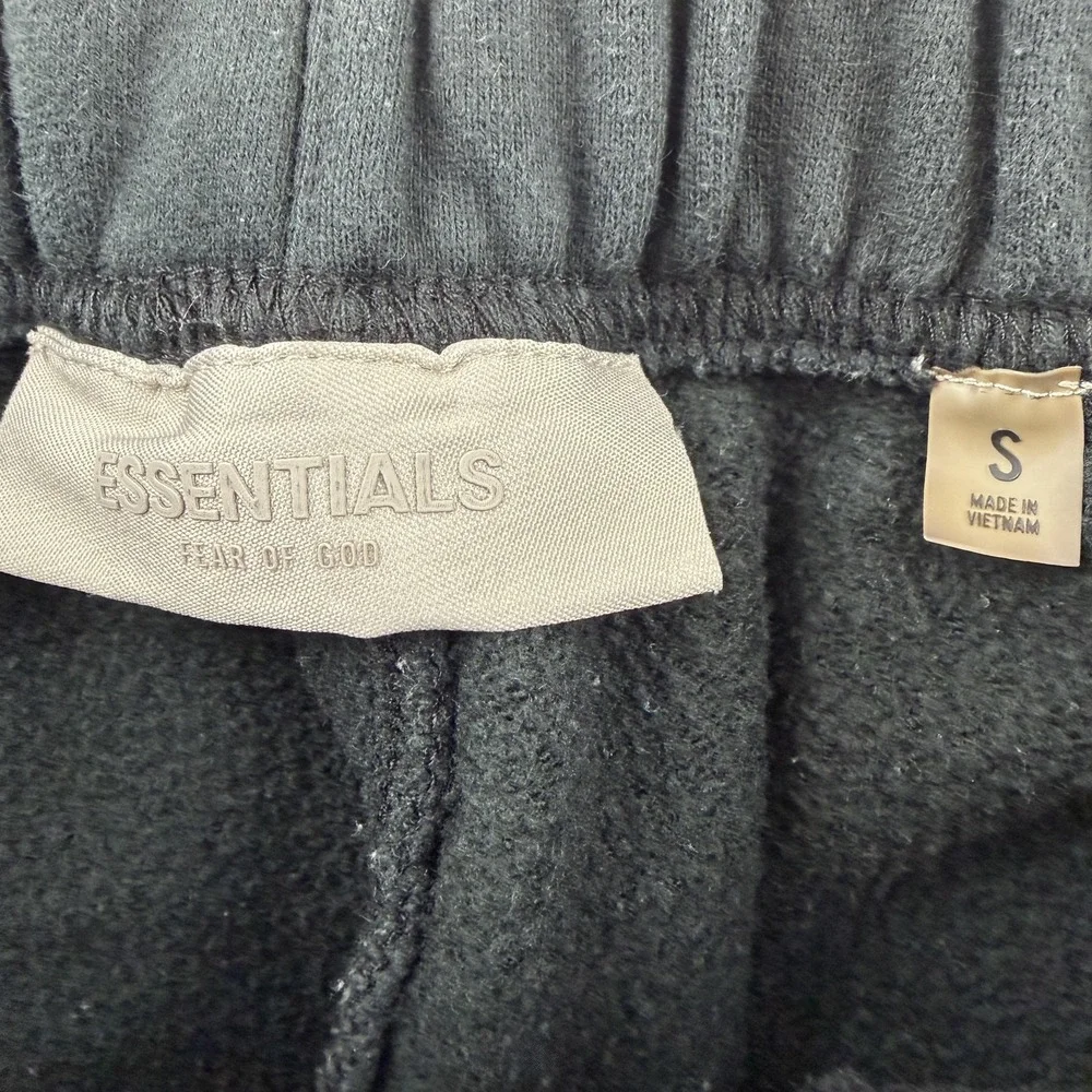 Fear Of God Essentials Sweatpants Mens Small Black Jogger Pants Elastic Waist